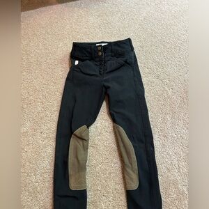 Black kids tailored sportsman equestrian breeches